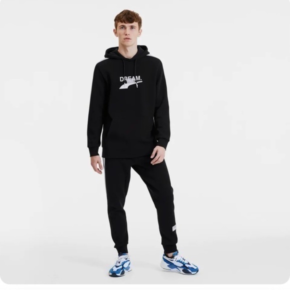 Puma Avenir Dream Hoodie Black Lifestyle pull over pocket Sportswear Sweatshirt - Picture 2 of 12